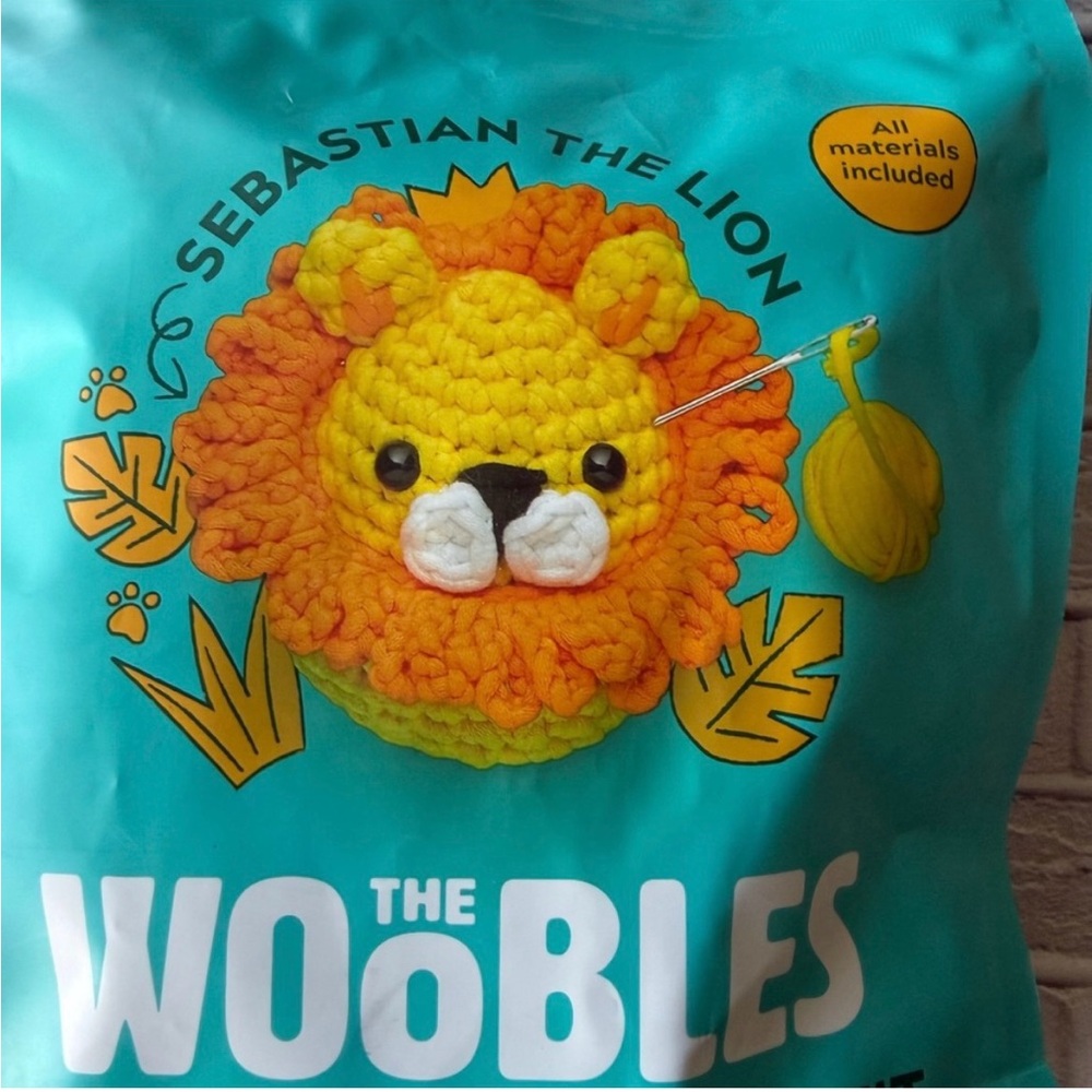 NIB (Unopened) The Woobles Sebastian the Lion Crochet Kit - Yellow & Orange